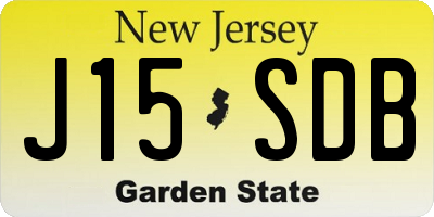 NJ license plate J15SDB