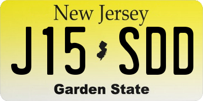 NJ license plate J15SDD