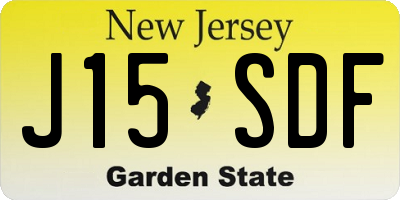 NJ license plate J15SDF