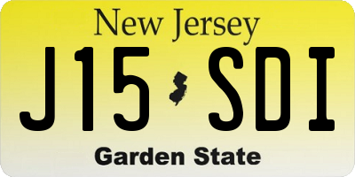NJ license plate J15SDI
