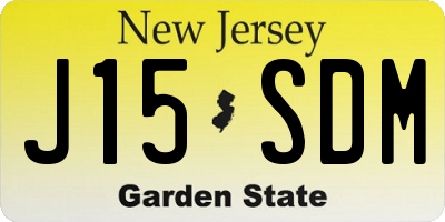 NJ license plate J15SDM