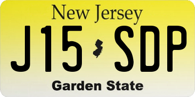 NJ license plate J15SDP