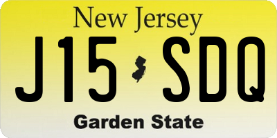 NJ license plate J15SDQ