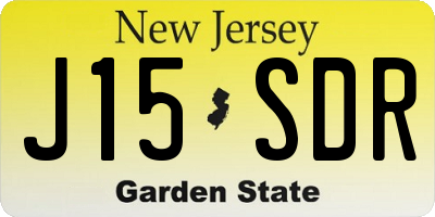 NJ license plate J15SDR