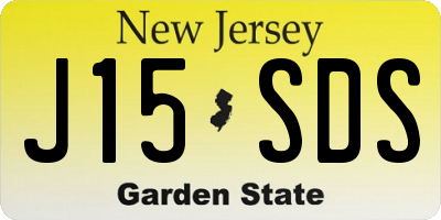NJ license plate J15SDS