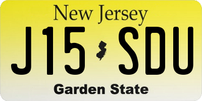NJ license plate J15SDU