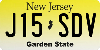 NJ license plate J15SDV