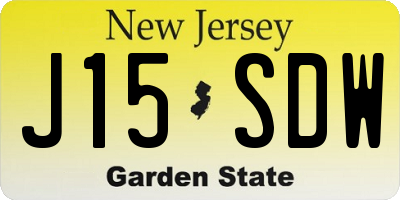 NJ license plate J15SDW