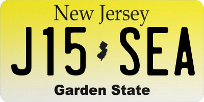 NJ license plate J15SEA