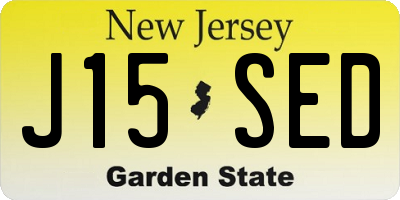 NJ license plate J15SED
