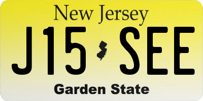 NJ license plate J15SEE