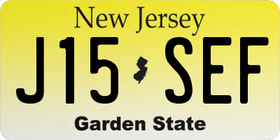 NJ license plate J15SEF