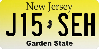 NJ license plate J15SEH