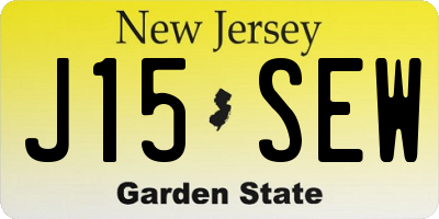 NJ license plate J15SEW