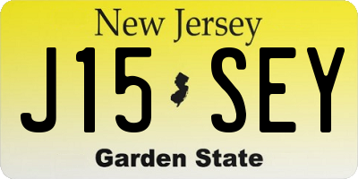 NJ license plate J15SEY