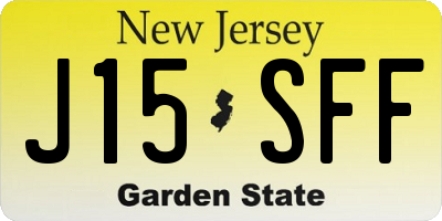 NJ license plate J15SFF