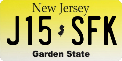 NJ license plate J15SFK
