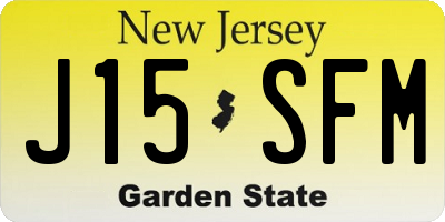 NJ license plate J15SFM