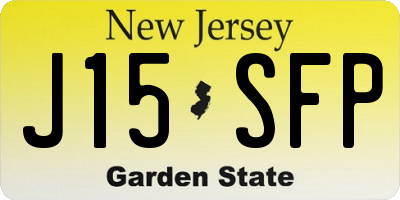 NJ license plate J15SFP