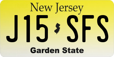 NJ license plate J15SFS