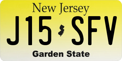 NJ license plate J15SFV