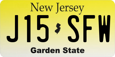 NJ license plate J15SFW