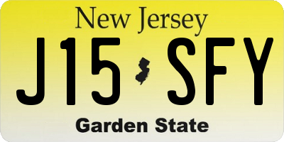NJ license plate J15SFY