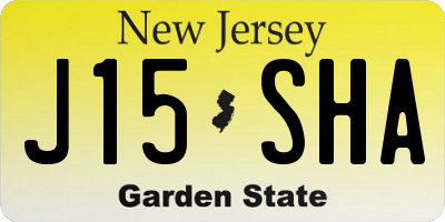 NJ license plate J15SHA