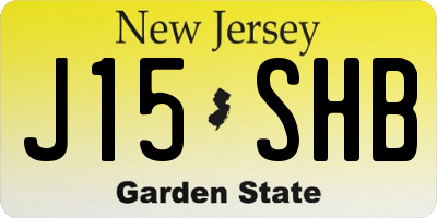 NJ license plate J15SHB