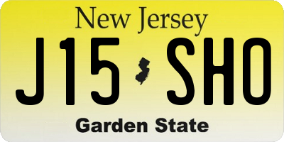 NJ license plate J15SHO