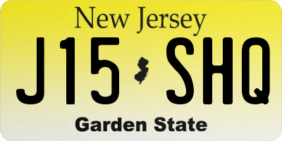 NJ license plate J15SHQ