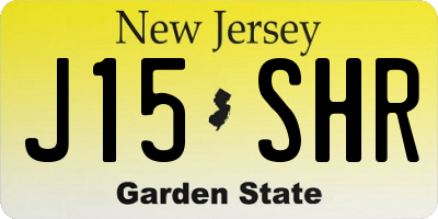 NJ license plate J15SHR