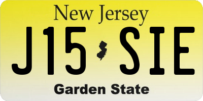 NJ license plate J15SIE
