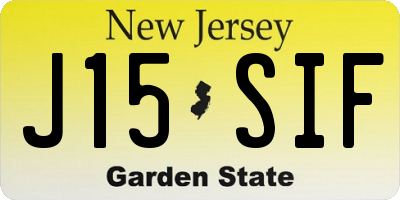 NJ license plate J15SIF