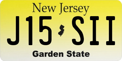 NJ license plate J15SII