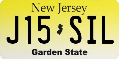 NJ license plate J15SIL