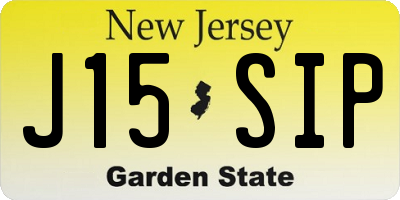 NJ license plate J15SIP