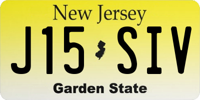 NJ license plate J15SIV