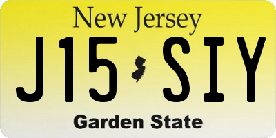 NJ license plate J15SIY