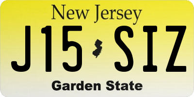 NJ license plate J15SIZ