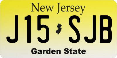NJ license plate J15SJB