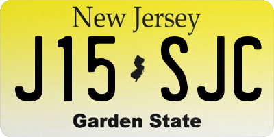 NJ license plate J15SJC