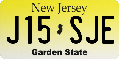 NJ license plate J15SJE