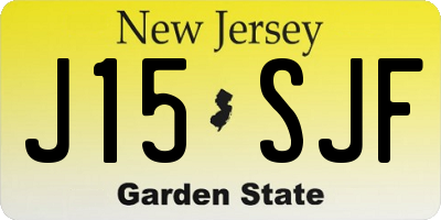NJ license plate J15SJF