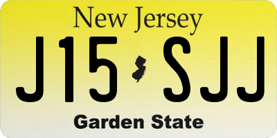 NJ license plate J15SJJ