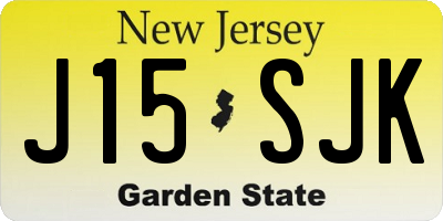 NJ license plate J15SJK