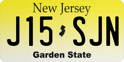 NJ license plate J15SJN