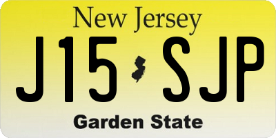 NJ license plate J15SJP
