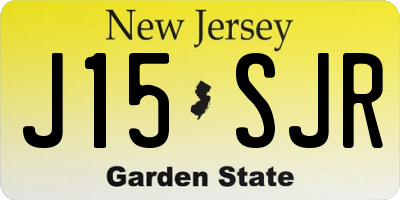 NJ license plate J15SJR