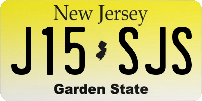 NJ license plate J15SJS